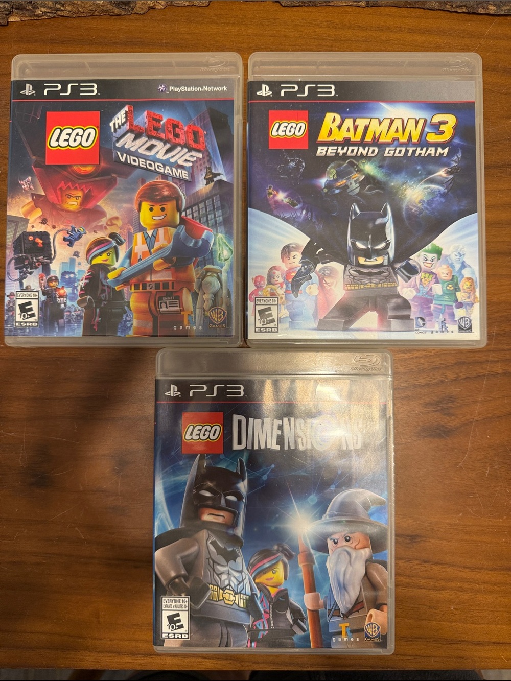 Lot of 3 Lego PS3 Game Set - video Lego movie Batman beyond Gotham Dimensions